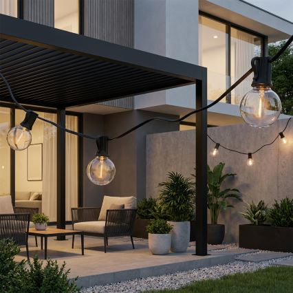 Brilagi - LED guirlande décorative d'extérieur GIRLANDA 25xE12/0,36W/24V 20 m noire IP44 blanc chaud