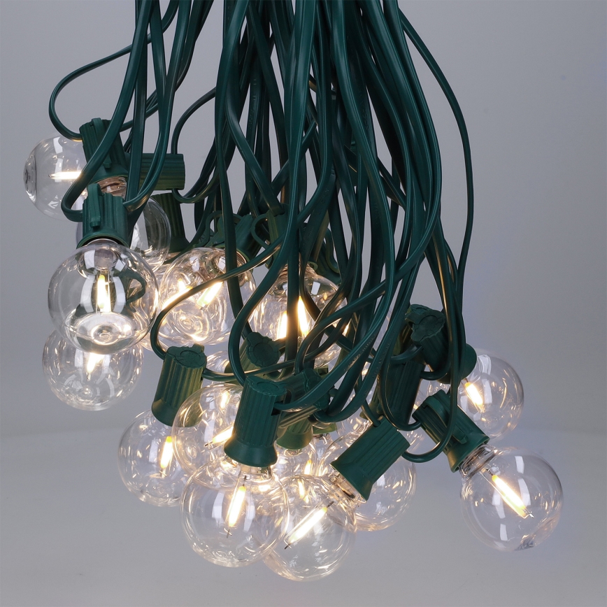 Brilagi - Guirlande décorative LED d'extérieur GIRLANDA, 25 douilles E12, 0,8 W, 230 V, 20 m, verte, IP44, blanc chaud