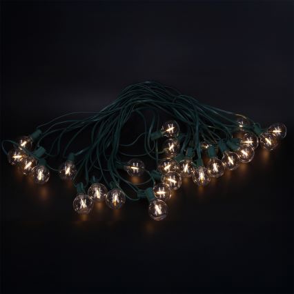 Brilagi - Guirlande décorative LED d'extérieur GIRLANDA, 25 douilles E12, 0,8 W, 230 V, 20 m, verte, IP44, blanc chaud