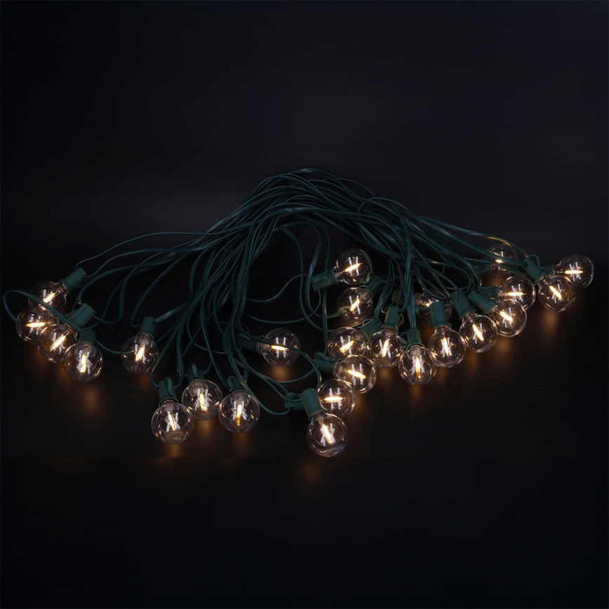 Brilagi - Guirlande décorative LED d'extérieur GIRLANDA, 25 douilles E12, 0,8 W, 230 V, 20 m, verte, IP44, blanc chaud