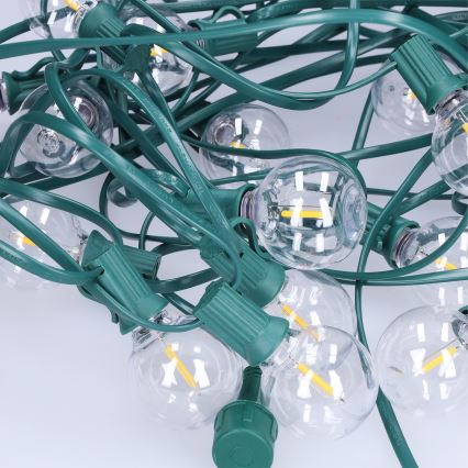 Brilagi - Guirlande décorative LED d'extérieur GIRLANDA, 25 douilles E12, 0,8 W, 230 V, 20 m, verte, IP44, blanc chaud