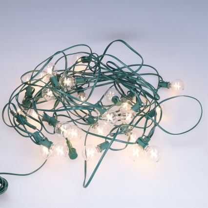 Brilagi - Guirlande décorative LED d'extérieur GIRLANDA, 25 douilles E12, 0,8 W, 230 V, 20 m, verte, IP44, blanc chaud