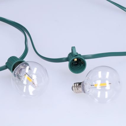 Brilagi - Guirlande décorative LED d'extérieur GIRLANDA, 25 douilles E12, 0,8 W, 230 V, 20 m, verte, IP44, blanc chaud