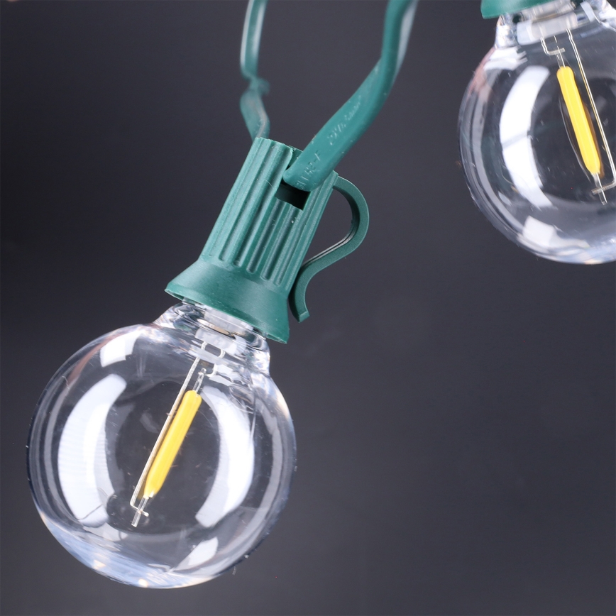 Brilagi - Guirlande décorative LED d'extérieur GIRLANDA, 25 douilles E12, 0,8 W, 230 V, 20 m, verte, IP44, blanc chaud