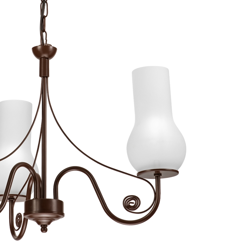 Brilagi - LED Hanglamp aan een ketting COTTAGE 3xE14/40W/230V bruin/wit