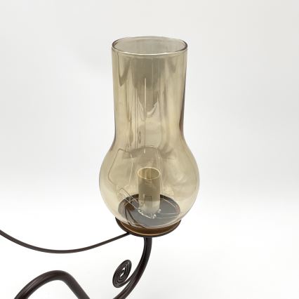 Brilagi - LED Hanglamp aan een ketting COTTAGE 5xE14/40W/230V bruin