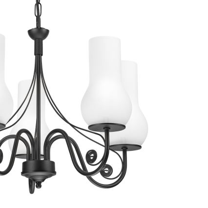 Brilagi - LED Hanglamp aan een ketting COTTAGE 5xE14/40W/230V zwart/wit