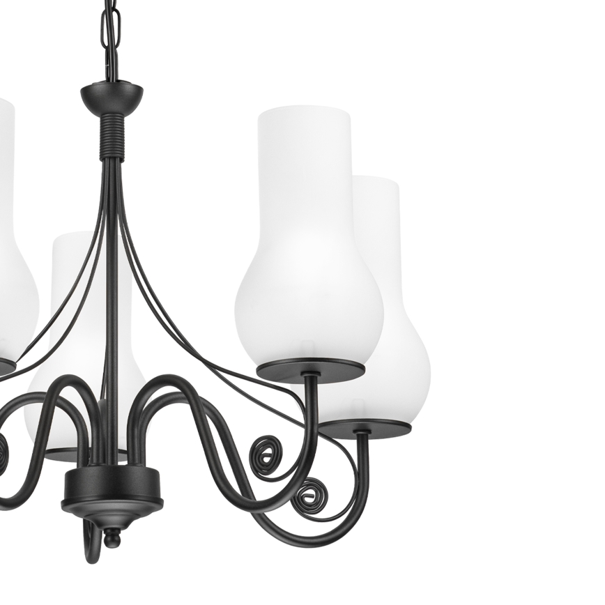 Brilagi - LED Hanglamp aan een ketting COTTAGE 5xE14/40W/230V zwart/wit