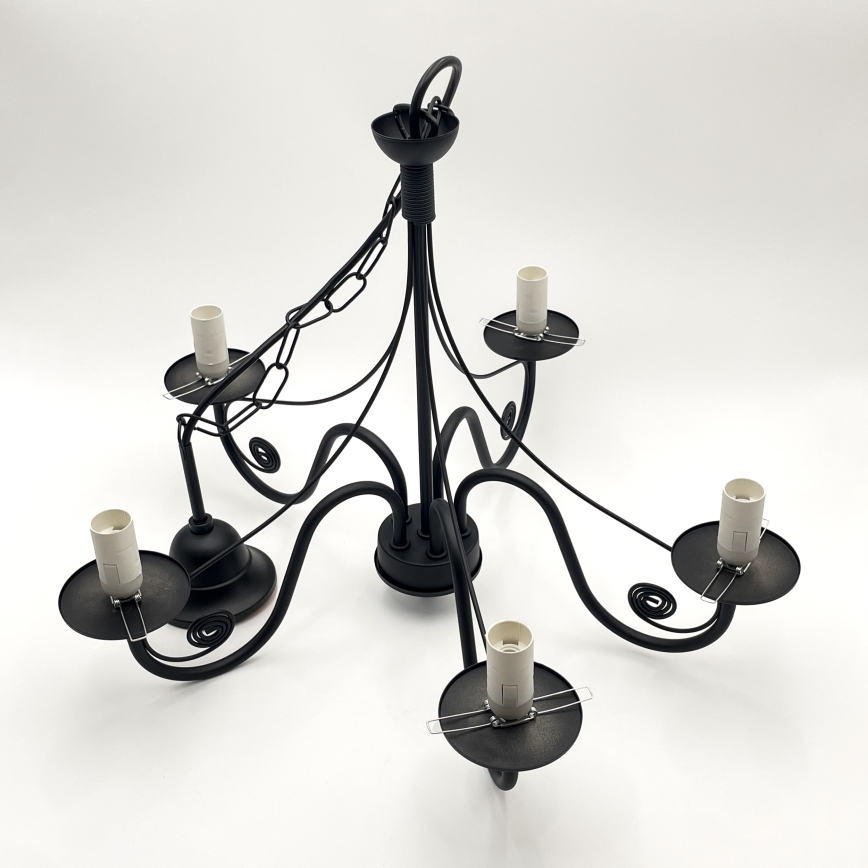 Brilagi - LED Hanglamp aan een ketting COTTAGE 5xE14/40W/230V zwart/wit