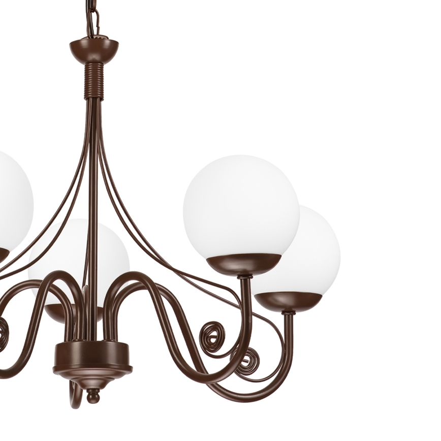 Brilagi - LED Hanglamp aan een ketting COTTAGE 5xG9/40W/230V bruin/wit