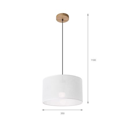 Brilagi - LED Hanglamp aan een koord ANTHONY 1xE27/60W/230V eiken/wit