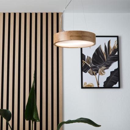 Brilagi - LED Hanglamp aan een koord CARVALHO 2xE27/60W/230V eiken diameter 37 cm