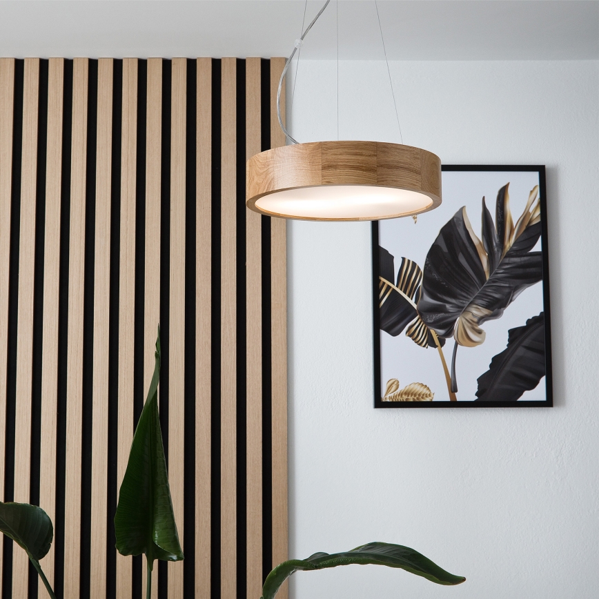 Brilagi - LED Hanglamp aan een koord CARVALHO 2xE27/60W/230V eiken diameter 37 cm