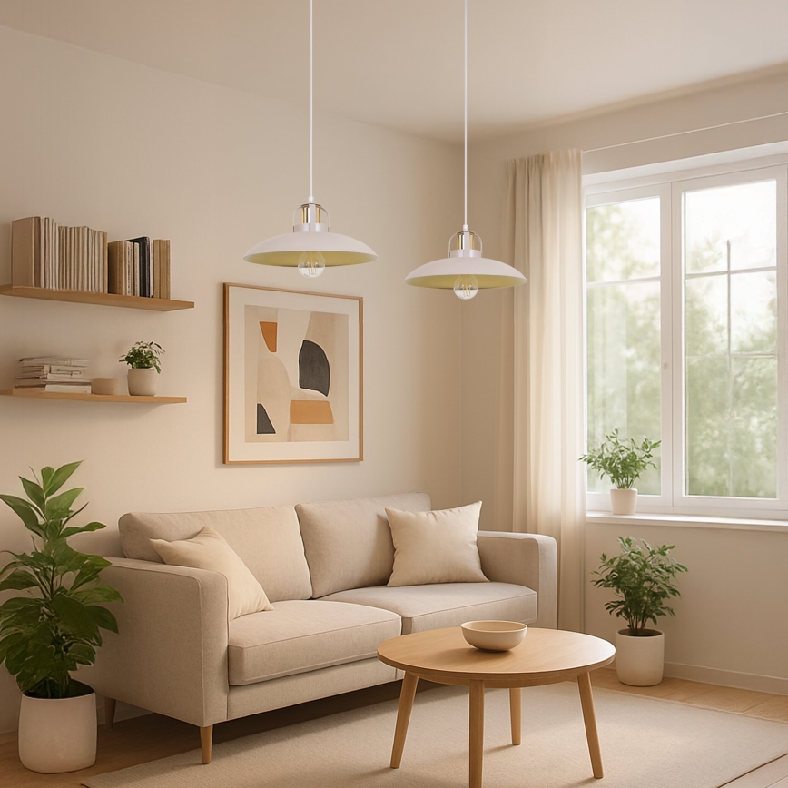 Brilagi - LED Hanglamp aan een koord FLAMENGO 2xE27/60W/230V beige