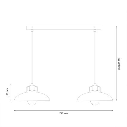 Brilagi - LED Hanglamp aan een koord FLAMENGO 2xE27/60W/230V wit