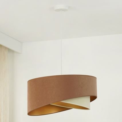 Brilagi - LED Hanglamp aan een koord LYRA 1xE27/15W/230V bruin/crème/goud