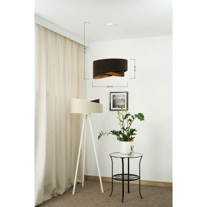 Brilagi - LED Hanglamp aan een koord LYRA 1xE27/15W/230V donkerbruin/goud