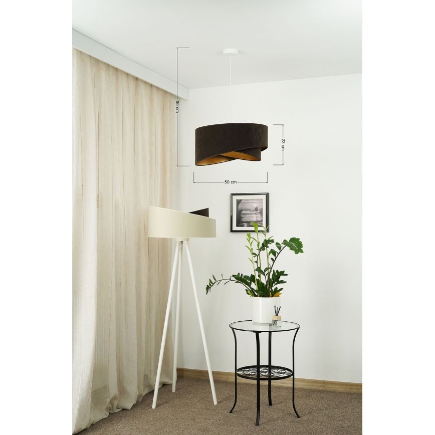 Brilagi - LED Hanglamp aan een koord LYRA 1xE27/15W/230V donkerbruin/goud