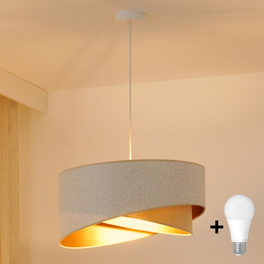 Brilagi - LED Hanglamp aan een koord LYRA 1xE27/15W/230V wit/beige/goud