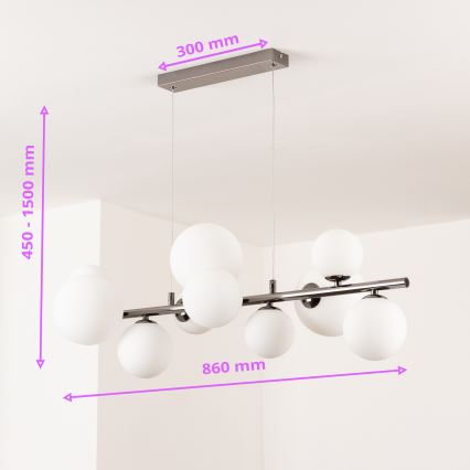 Brilagi - LED Hanglamp aan een koord MILLA 10xG9/3W/230V glanzend chroom/wit