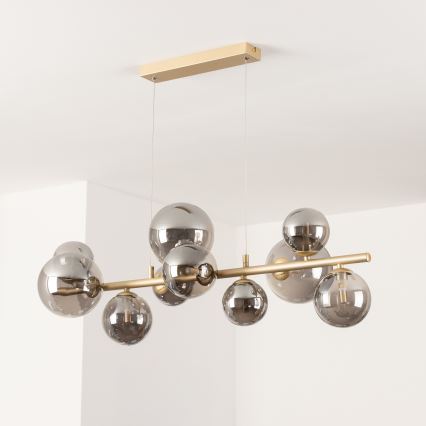 Brilagi - LED Hanglamp aan een koord MILLA 10xG9/3W/230V goud/gerookt