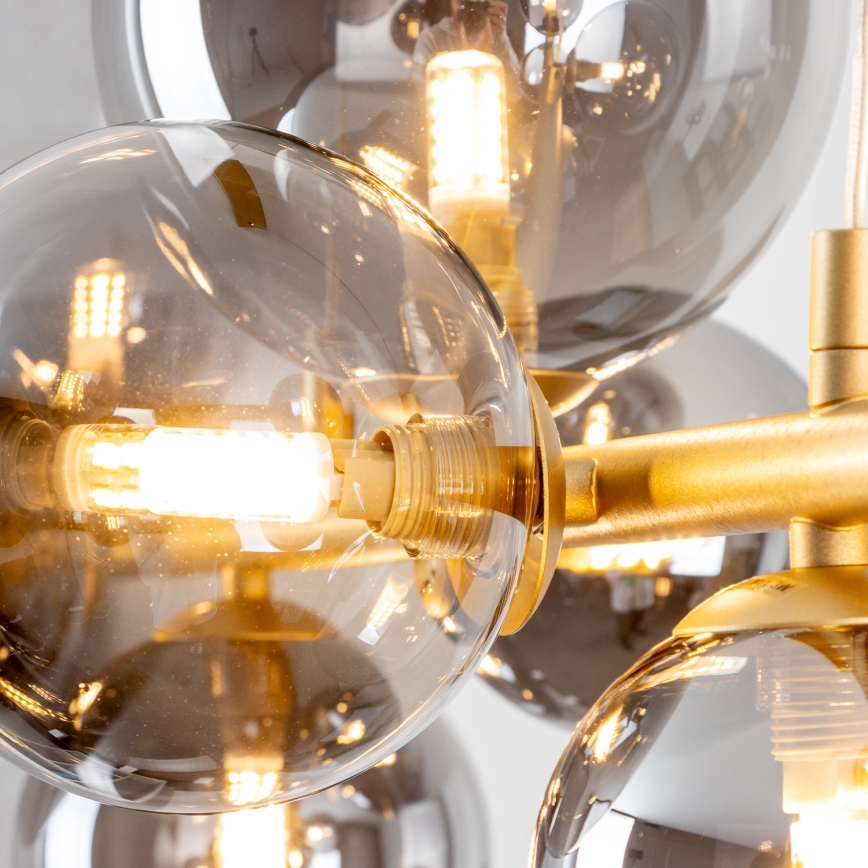 Brilagi - LED Hanglamp aan een koord MILLA 10xG9/3W/230V goud/gerookt