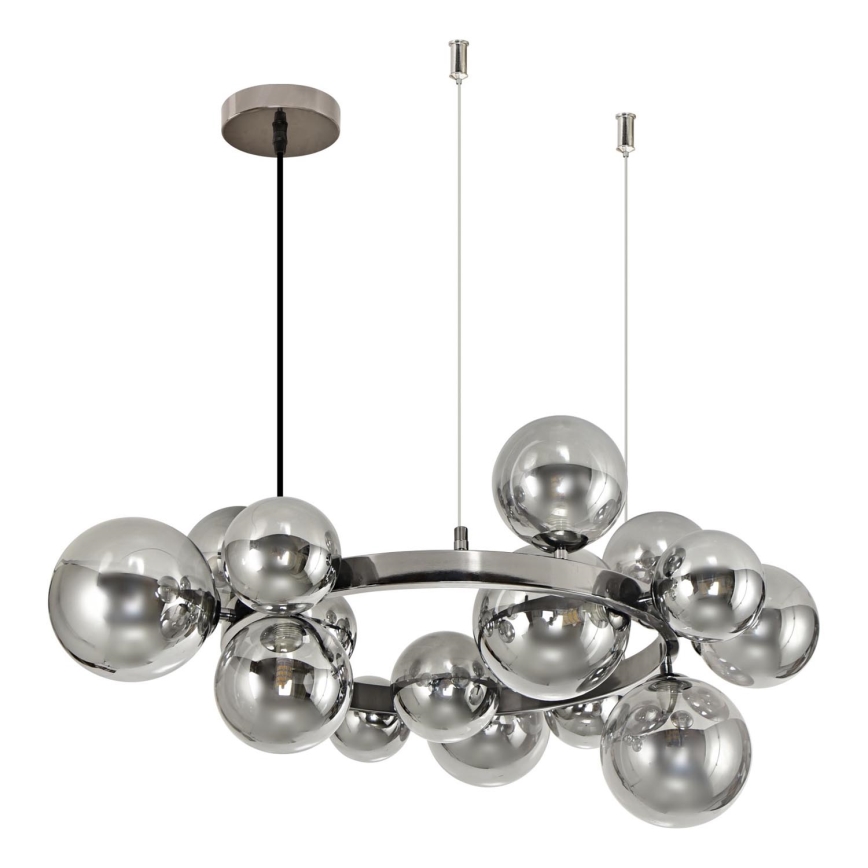 Brilagi - LED Hanglamp aan een koord MILLA 15xG9/3W/230V glanzend chroom/gerookt