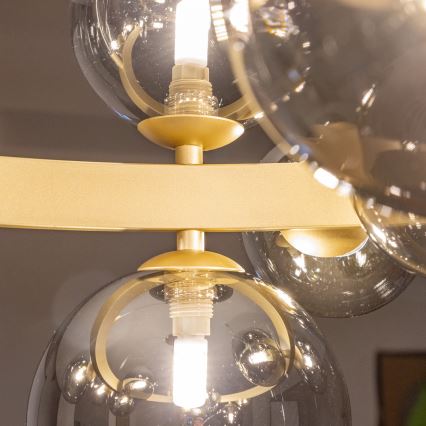 Brilagi - LED Hanglamp aan een koord MILLA 15xG9/3W/230V goud/gerookt