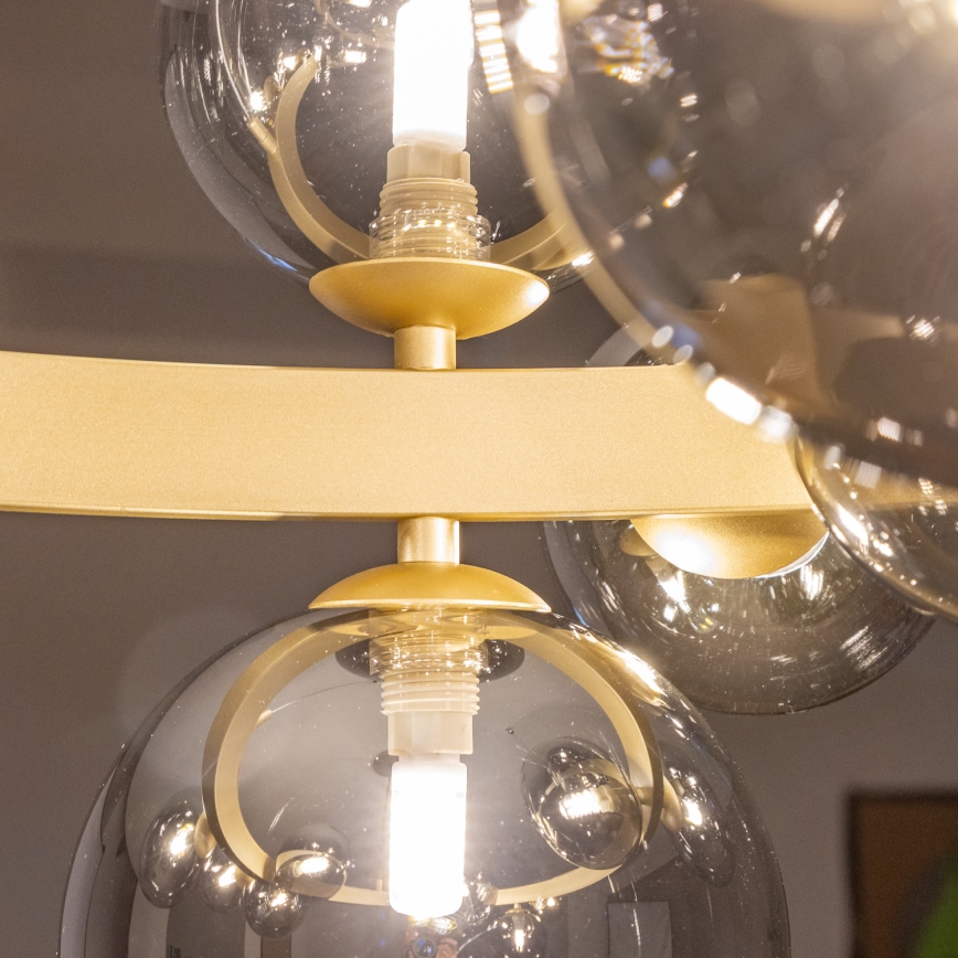 Brilagi - LED Hanglamp aan een koord MILLA 15xG9/3W/230V goud/gerookt