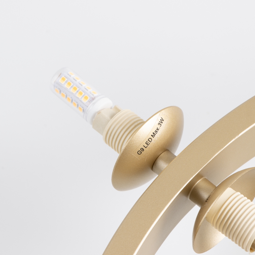 Brilagi - LED Hanglamp aan een koord MILLA 15xG9/3W/230V goud/gerookt