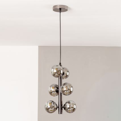 Brilagi - LED Hanglamp aan een koord MILLA 6xG9/3W/230V glanzend chroom/gerookt