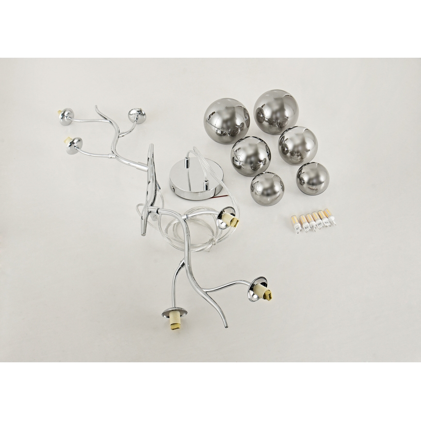 Brilagi - LED Hanglamp aan een koord MISTEL 6xG9/3W/230V glanzend chroom/gerookt