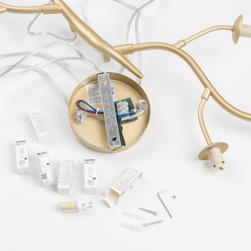 Brilagi - LED Hanglamp aan een koord MISTEL 6xG9/3W/230V goud/wit