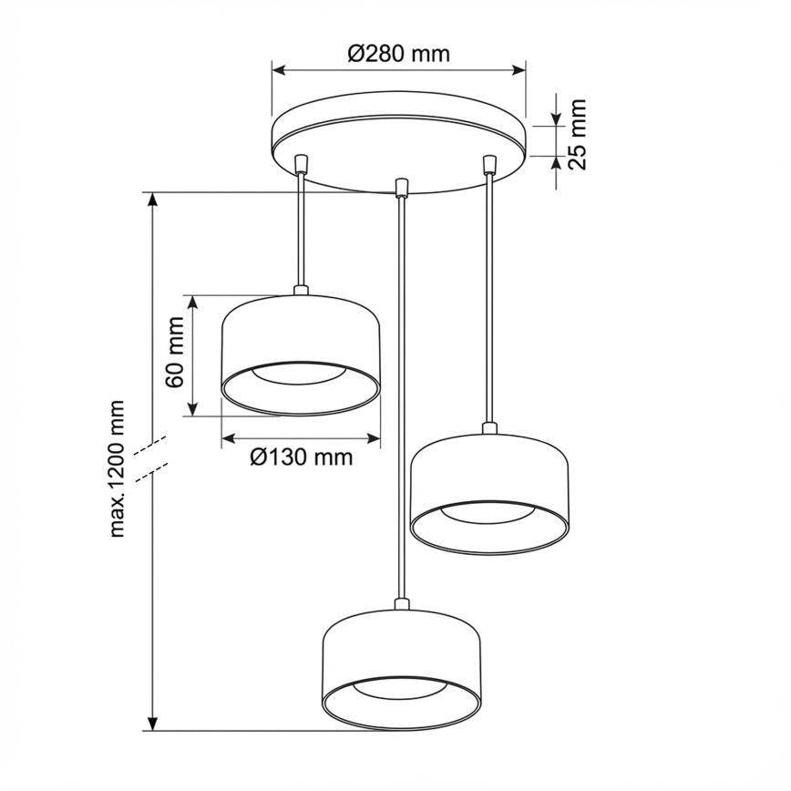 Brilagi - LED Hanglamp aan kabel AURA LUX 3xGX53/30W/230V zwart/rookglas