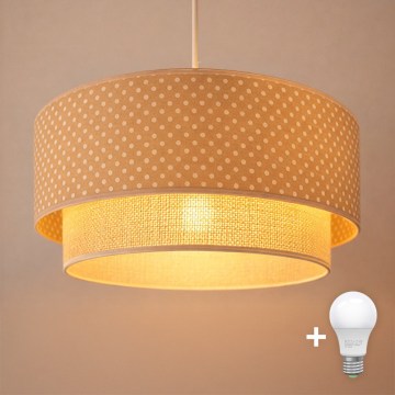 Brilagi - LED-hanglamp aan kabel BOHO BOBO 1xE27/10W/230V Ø 40 cm beige/crème met stippen