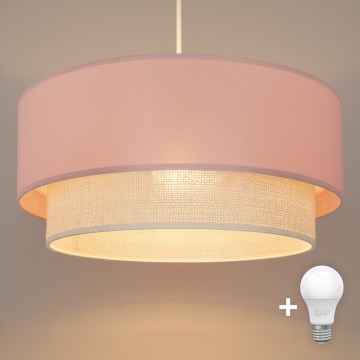 Brilagi - LED-hanglamp aan kabel BOHO BOBO 1xE27/60W/230V Ø 40 cm roze/crème