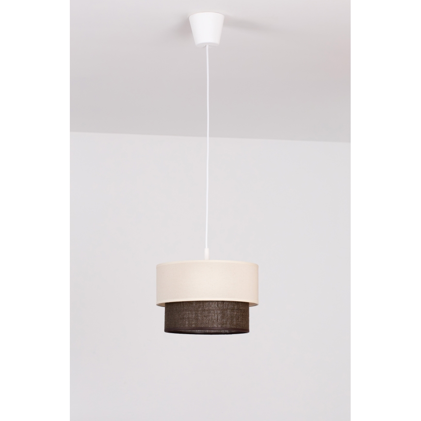 Brilagi - LED-hanglamp aan kabel BOHO-stijl 1xE27/15W/230V Ø 25 cm crème/bruin