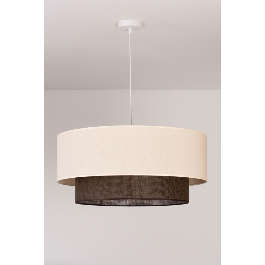 Brilagi - LED-hanglamp aan kabel BOHO-STIJL 3xE27/15W/230V Ø 60 cm crème/bruin