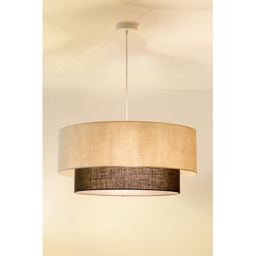Brilagi - LED-hanglamp aan kabel BOHO-STIJL 3xE27/15W/230V Ø 60 cm crème/bruin