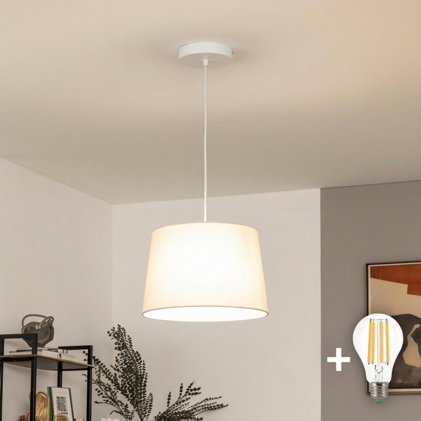 Brilagi - LED-hanglamp aan kabel CERIA 1xE27/40W/230V Ø 30 cm beige