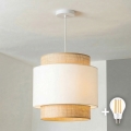 Brilagi - LED-hanglamp aan kabel CERIA 1xE27/40W/230V Ø 40 cm beige/wit