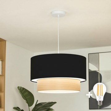 Brilagi - LED-hanglamp aan kabel CERIA 1xE27/40W/230V Ø 50 cm zwart/beige