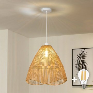 Brilagi - LED-hanglamp aan kabel CERIA BOHO 1xE27/40W/230V Ø 50 cm bruin