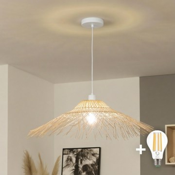 Brilagi - LED-hanglamp aan kabel CERIA BOHO 1xE27/40W/230V Ø 70 cm bamboe