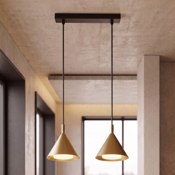 BRILAGI - LED Hanglamp aan kabel CONE DOUBLE 2xGX53/15W/230V goudkleurig