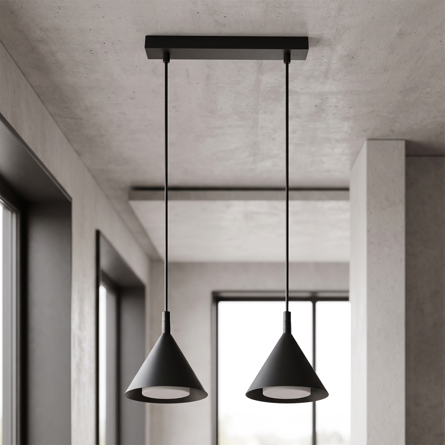 BRILAGI - LED hanglamp aan kabel CONE DOUBLE 2xGX53/15W/230V zwart