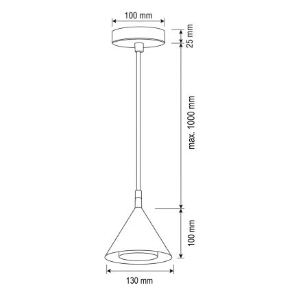 BRILAGI - LED Hanglamp aan kabel CONE SINGLE 1xGX53/15W/230V goudkleurig