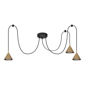 BRILAGI - LED Hanglamp aan kabel CONE TRIPLE SPIDER 3xGX53/15W/230V goud