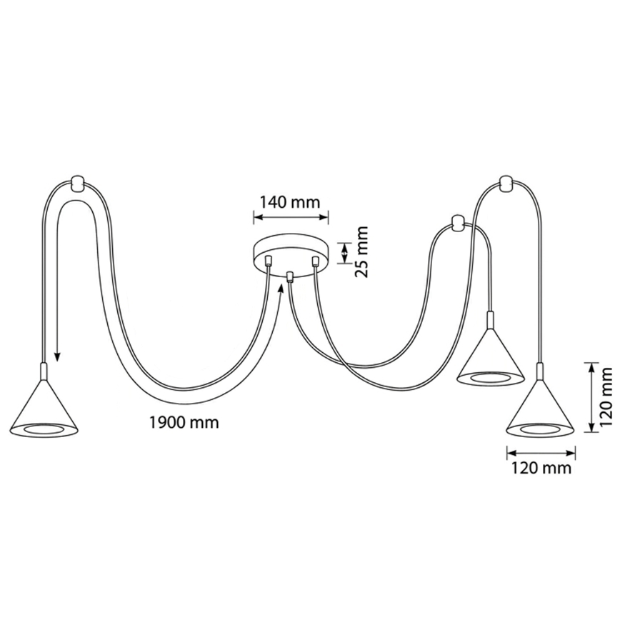 BRILAGI - LED Hanglamp aan kabel CONE TRIPLE SPIDER 3xGX53/15W/230V wit