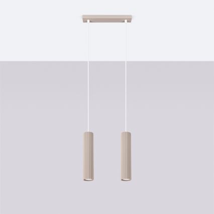 Brilagi - LED-hanglamp aan kabel CRESTO 2xGU10/10W/230V taupe